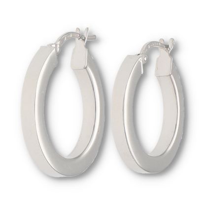 Creolen Ohrringe aus Silber mit Klapperverschluss