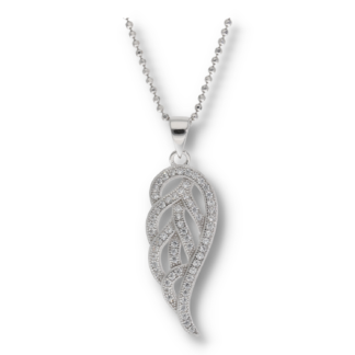 Silberkette mit Flügelanhänger und Zirkoniasteinen aus Silber