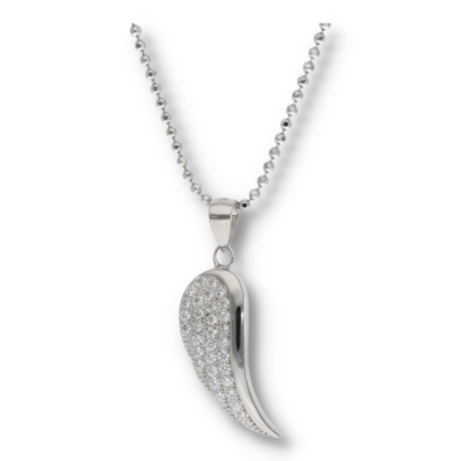 Silberkette mit Flügelanhänger und Zirkoniasteinen aus Silber