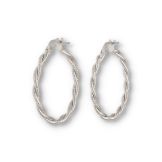 Ohrstecker/Creolen aus 925er Silber Formschön - Creolen hochglanz in gedrehter Form