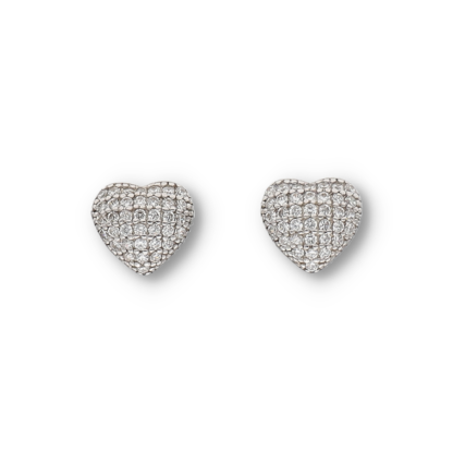 Ohrstecker Herz aus 925er Silber mit Zirkoniasteinen