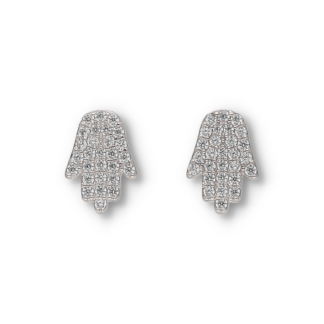 Ohrstecker aus 925er Silber in Hand-Form mit Zirkoniasteinen