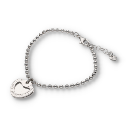 Armband / Kugelarmband LOVE mit Herzanhängern aus Silber