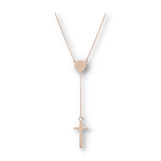 Vergoldete Y-Kette - Silberkette mit Kreuzanhänger
