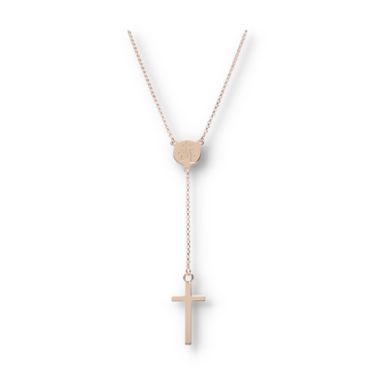 Vergoldete Y-Kette - Silberkette mit Kreuzanhänger