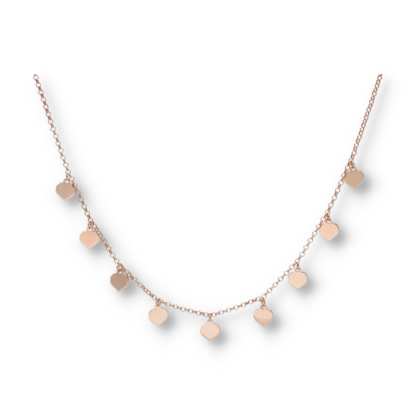 Halskette / Ankerkette mit Herzanhänger aus 925er Sterlingsilber vergoldet