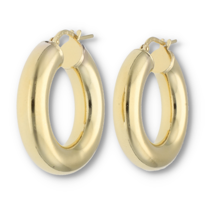 Vergoldete Creolen Ohrringe in runder Form aus Silber