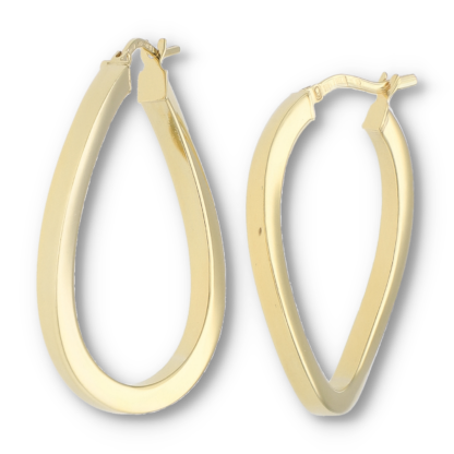 Vergoldete Creolen in ovaler Form aus Silber