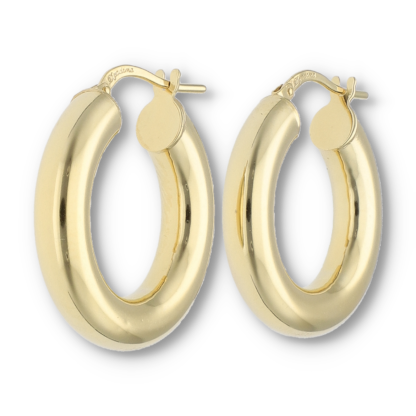 Vergoldete runde Creolen Ohrringe aus Silber