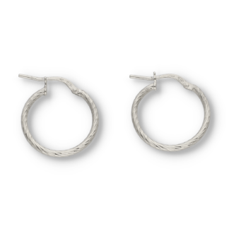 Creolen Ohrringe mit Muster aus Silber