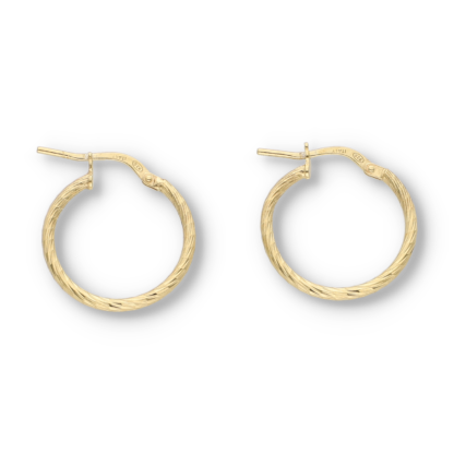 Creolen Ohrringe mit Muster aus Silber vergoldet