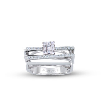 Diamantring aus 585er Gold im Brillant- und Baguetteschliff.