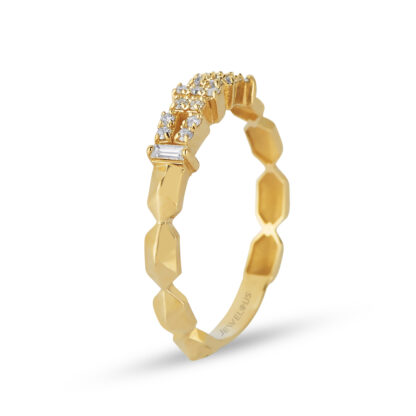 Diamantring in außergewöhnlichem Design aus 585er Gold.
