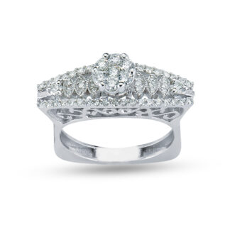 Diamantring aus 585er Gold im Prinzessinnen-Stil