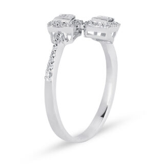 Diamantring mit exklusivem Steinbesatz aus 585er Weißgold