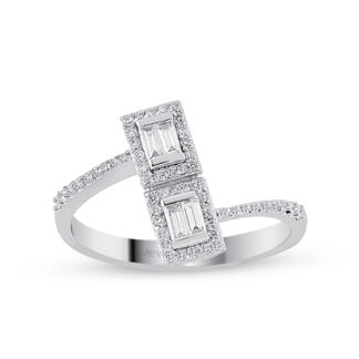 Diamantring mit exklusivem Steinbesatz aus 585er Weißgold