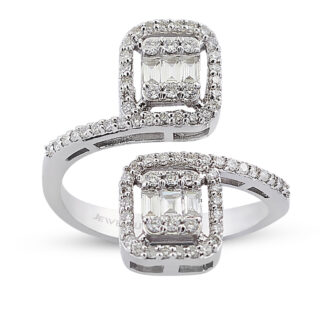 Diamantring mit exklusivem Steinbesatz aus 585er Weißgold