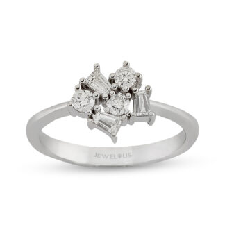 Diamantring aus 585er Gold mit abstrakten Design aus Brillanten