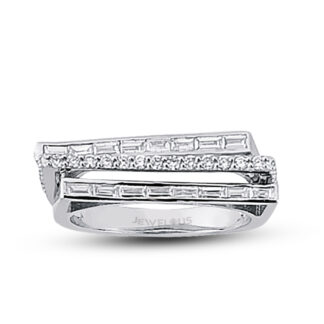 Diamantring mit mehrreihiger Ringschiene aus Gold