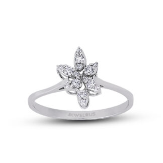 Goldring aus 585er Gold in Blumenform mit Brillanten