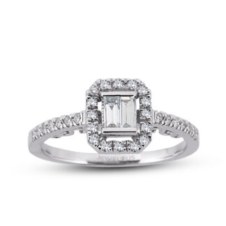 Diamantring / Verlobungsring aus 585er Gold in quadratischer Fassung