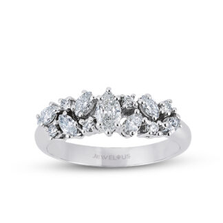 Diamant Ring aus 585er Gold mit Brillanten in Marquise- und Brillantschliff