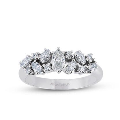 Diamant Ring aus 585er Gold mit Brillanten in Marquise- und Brillantschliff
