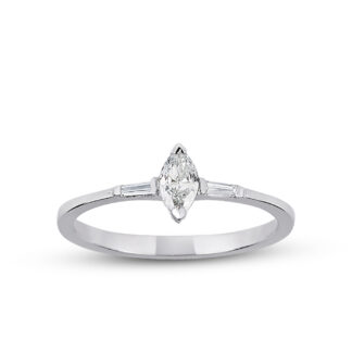 Ring aus 585er Gold mit Brillanten im Marquise- und Brillantschliff.