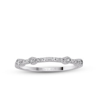 Diamantring im Milgrain-Stil aus Weißgold