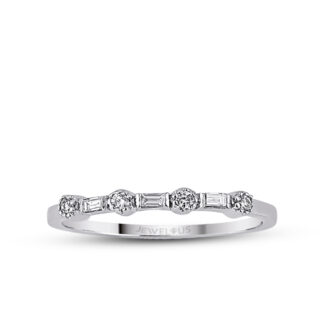 Ring im Milgrain-Stil aus Weißgold mit Brillanten