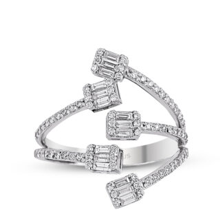 Diamantring aus 585er Weißgold mit offener Ringschiene