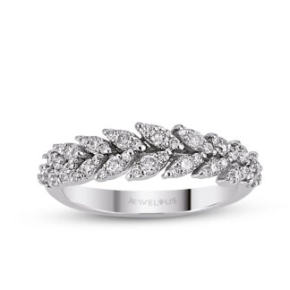 Diamantring mit Blätter-Motiv aus Gold mit Brillanten