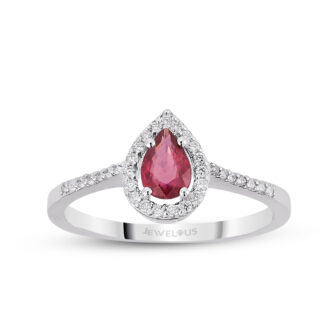 Rubin Ring / Diamant Ring aus 585er Weißgold