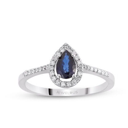 Saphir Ring / Diamant Ring aus 585er Weißgold
