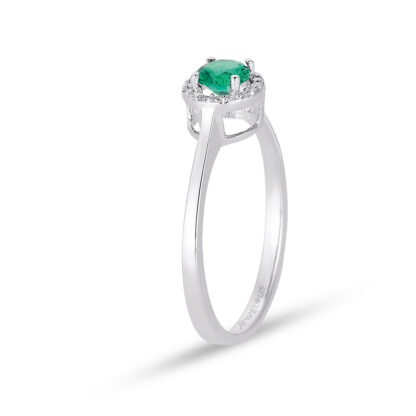Brillant Smaragd Ring aus 585er Weißgold