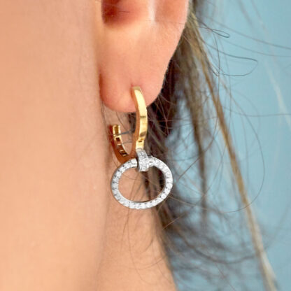 Ohrhänger aus Weiß- und Gelbgold mit Diamanten