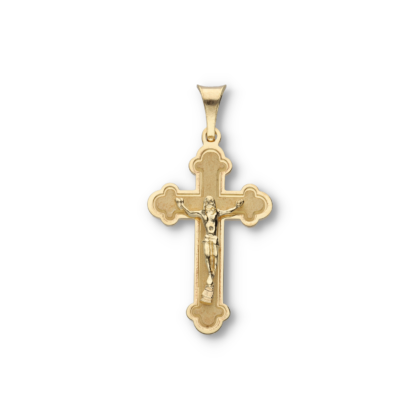 Orthodoxe Ketten Kreuzanhänger mit Jesus für Männer aus Silber vergoldet