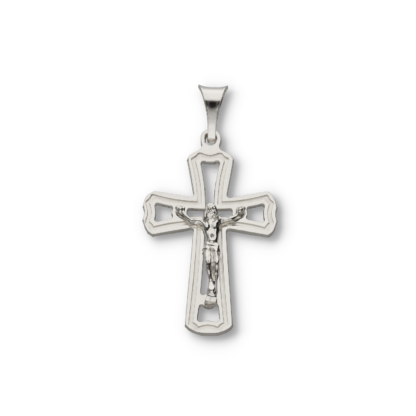 Orthodoxer Kreuzanhänger mit Jesus Figur aus Silber