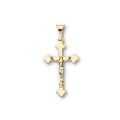 Ketten Kreuzanhänger Orthodox mit Jesus Figur aus Silber vergoldet