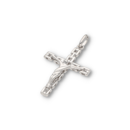Kreuzanhänger mit einer Jesus Figur aus Silber