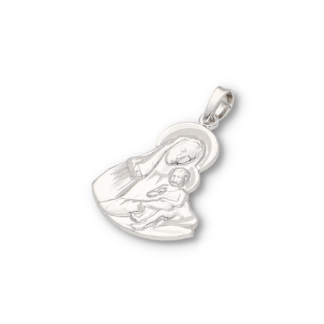 Kettenanhänger Mutter Maria mit Jesuskind aus Silber