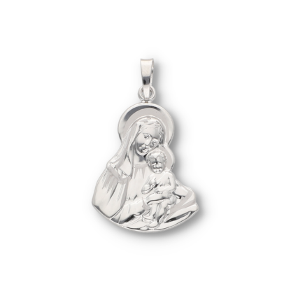 Kettenanhänger Mutter Maria mit Jesuskind aus Silber