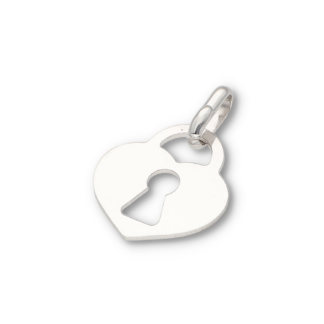 Kettenanhänger ist in Form eines Herz - Schlosses aus Silber