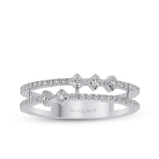 Ring mit zweireihiger Schiene und Zirkonia.