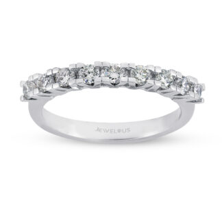 Memory Ring aus Weißgold in einer Hochfassung.