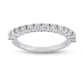 Memory Ring / Zirkonia Ring aus 585er Gold im Halbkranz.