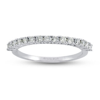 Memory Ring Halbkranz aus Weißgold in einer Hochfassung.