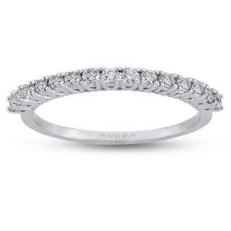 Memory Ring Halbkranz aus Weißgold in einer Hochfassung.