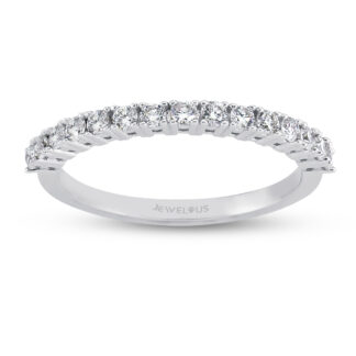 Memory Ring Halbkranz aus Weißgold in einer Hochfassung.