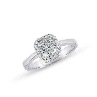 Ring aus Gold mit Steinen Zirkonia in quadratischen Fassung